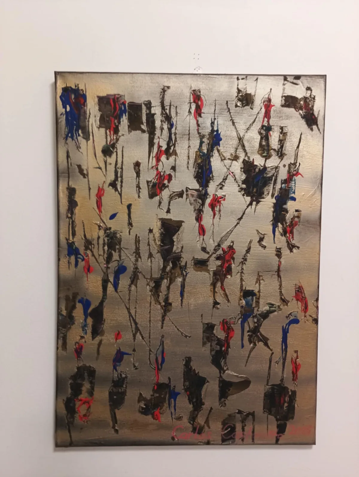 Nástěnné malby pravěku, originální obraz Karla Ulrycha, 50 × 70 cm