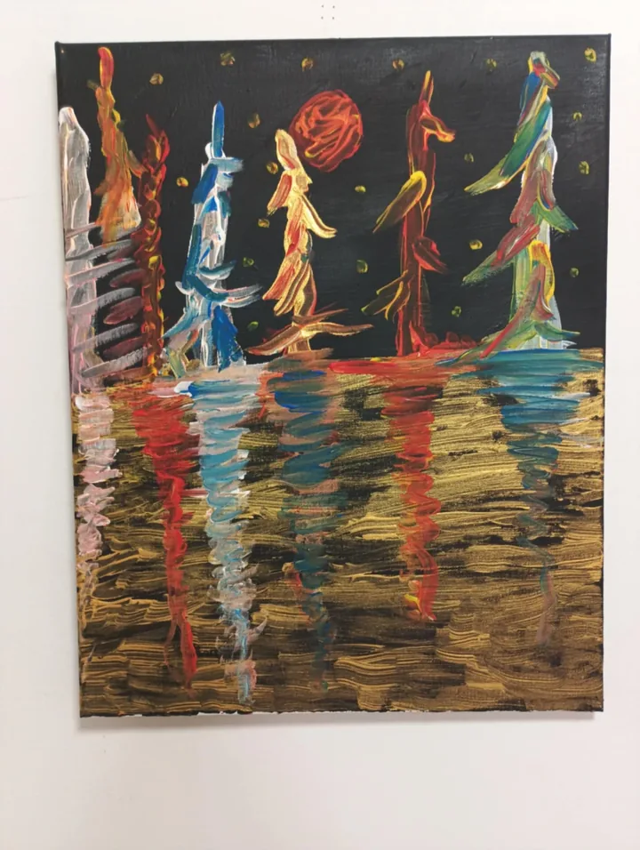 Pochod faraonů, 40 × 50 cm, Karel Ulrych