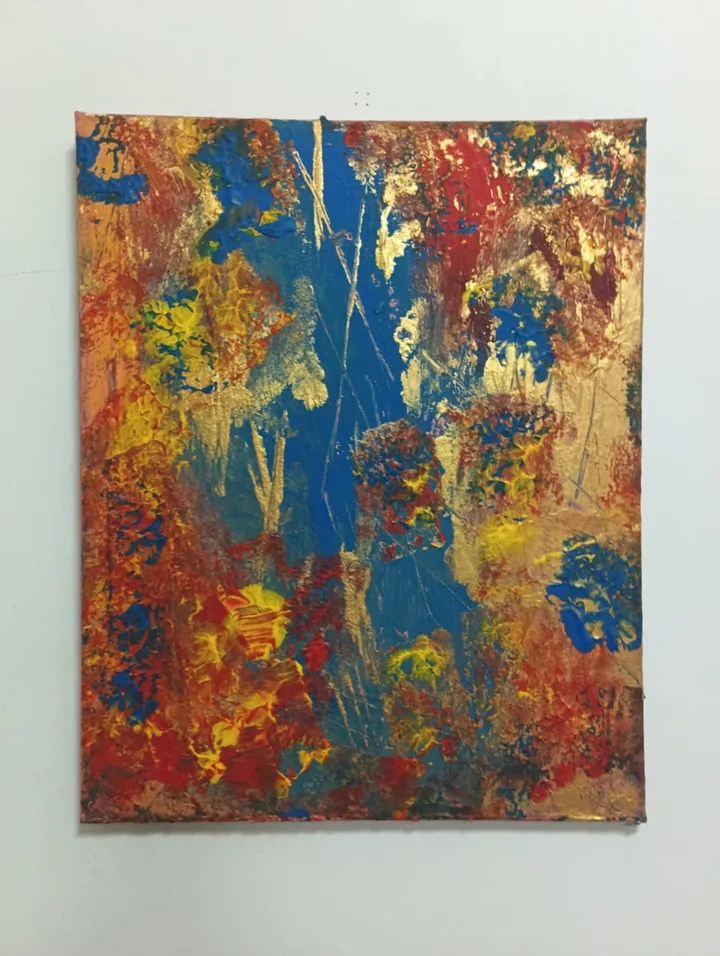 Řeka z ptačí perspektivy, 40 × 50 cm, Karel Ulrych